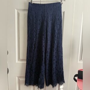 Isaac Mizrahi Navy Lace A-Line Pants